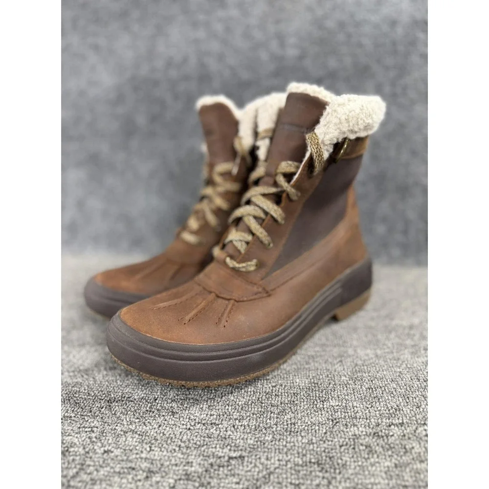 Merrell Boots Womens 9 Brown Leather Faux Fur Lined Insulated Snow J001580
